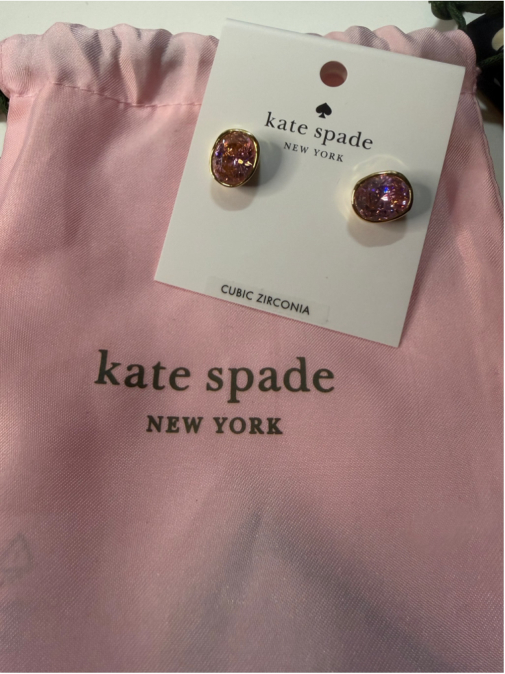 Women's Kate Spade Cubic Zirconia Stud Earrings, One Size, Pink and Gold